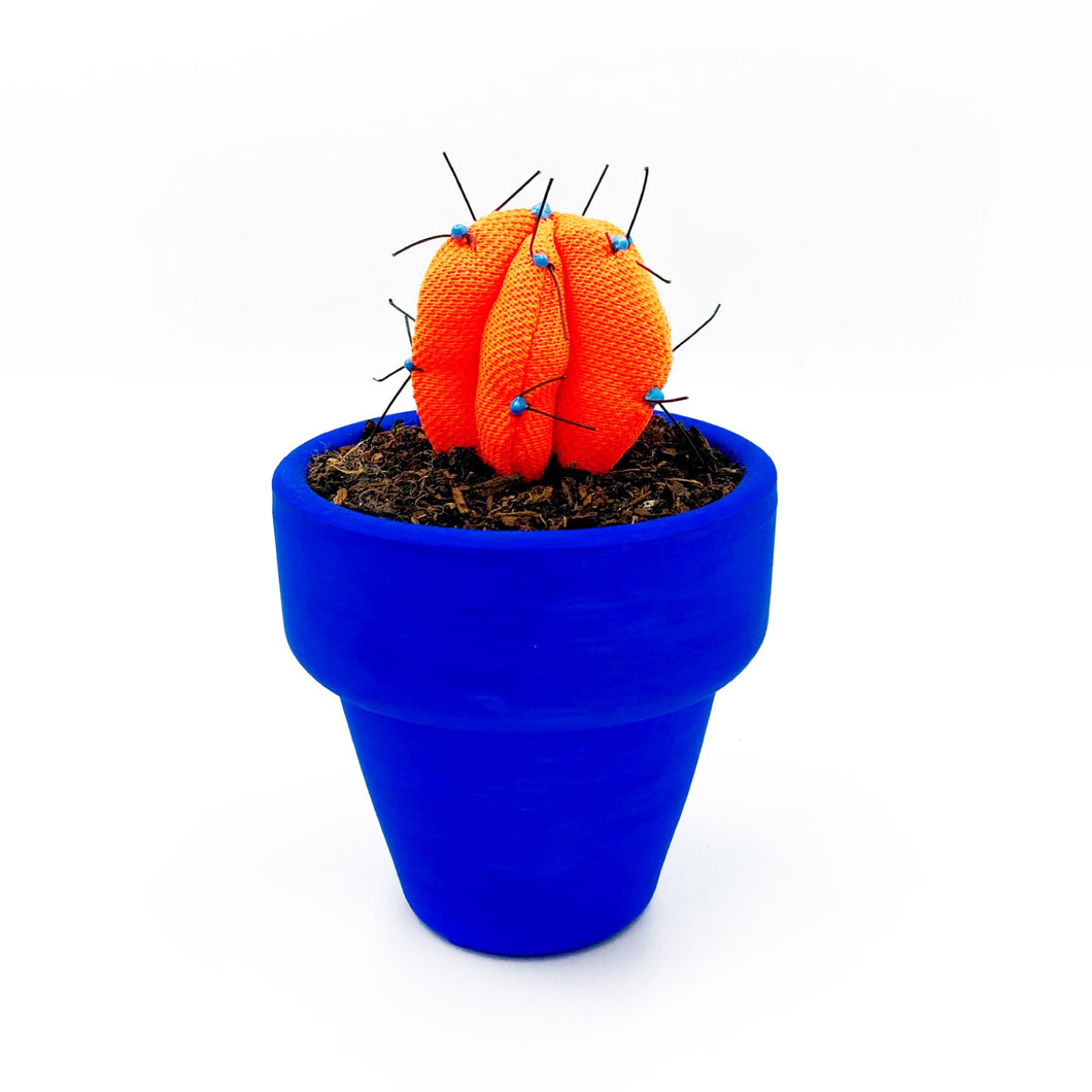 Mini Cactus - S-  Naranja Fluorescente